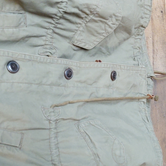 Gap Utility Hooded Olive Green Faux Fur lined  Parka Jacket Sz Small Wom - Picture 5 of 17